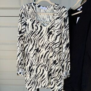 Bella Dahl Black and White Relaxed Mini Dress